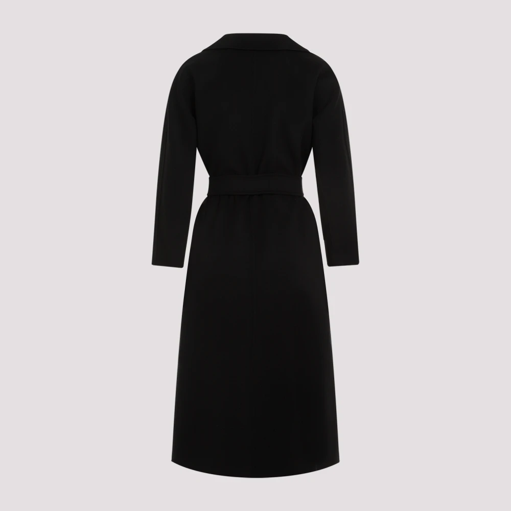 Max Mara Zwarte Wollen Ceintuurjas Black Dames