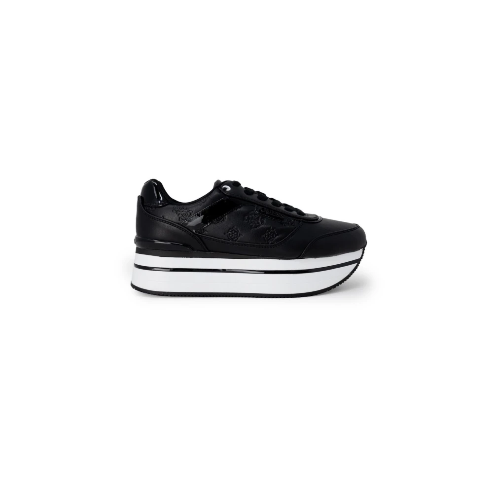 Guess Women's Black Sneakers, 7 Uk, Lace-Up Trainers For