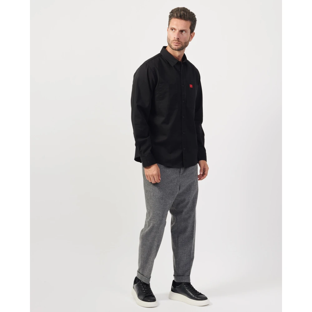 Hugo Boss Zwarte Casual Overhemden Black Heren