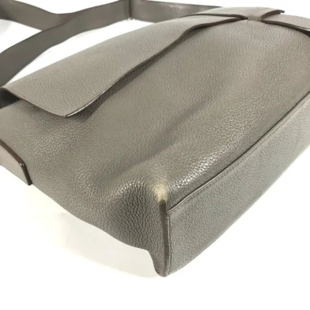 Hermès Vintage Pre-owned Leather shoulder-bags Gray Heren