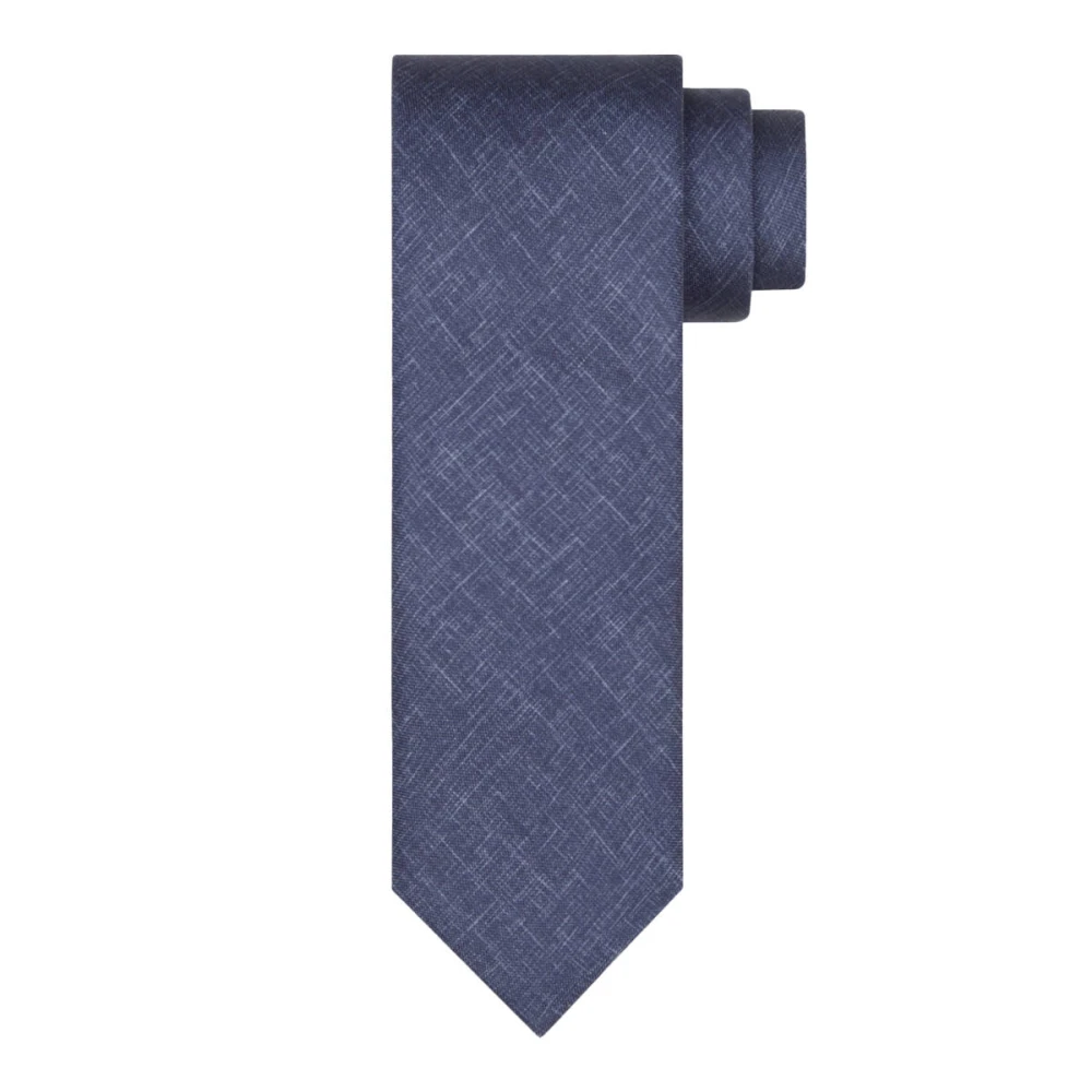 Profuomo Zijden Print Navy Stropdas Blue Heren