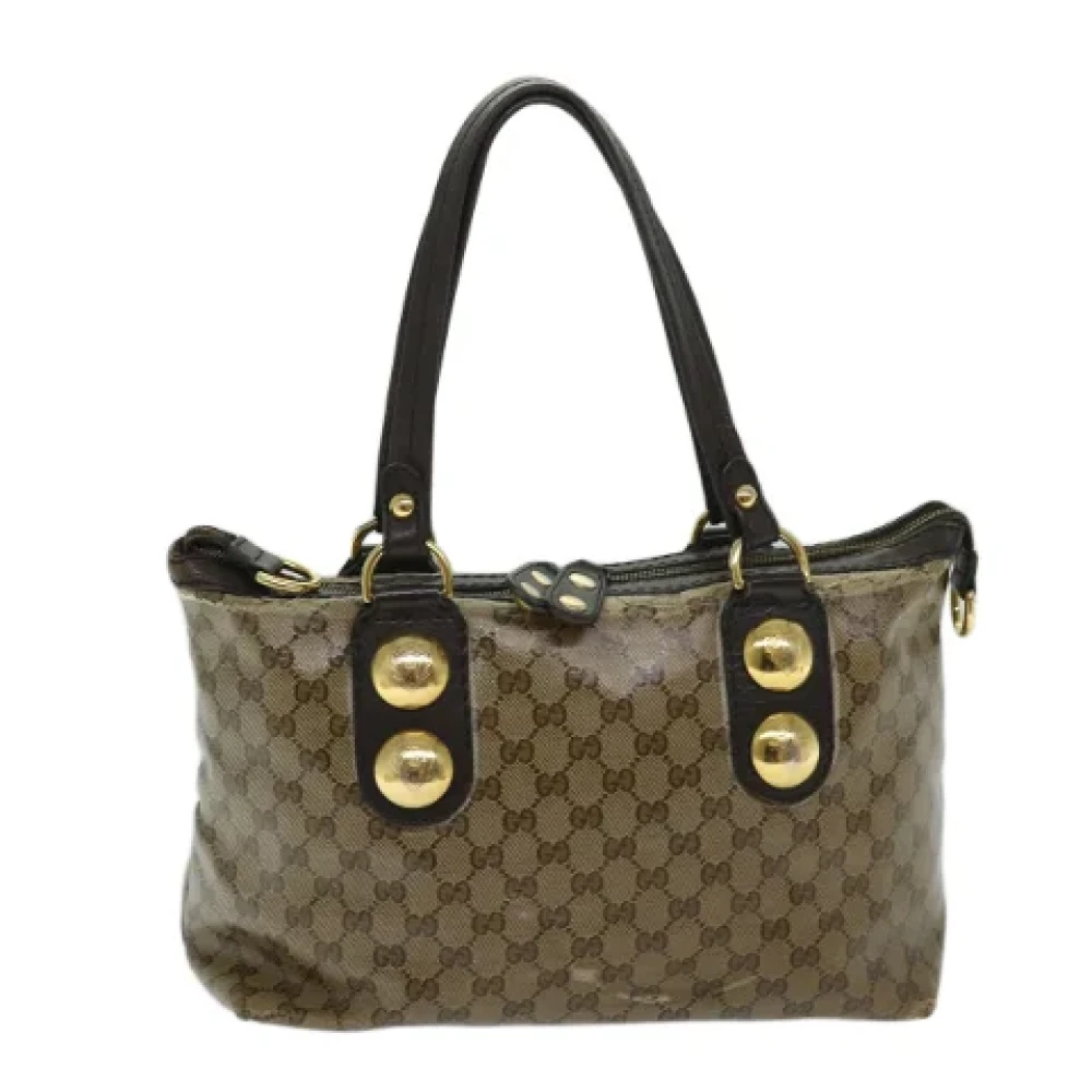 Gucci Vintage Pre-owned Coated canvas totes Beige Dames