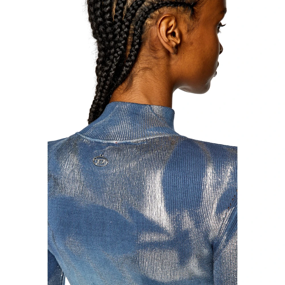 Diesel Knit top with metallic effects Blue Dames
