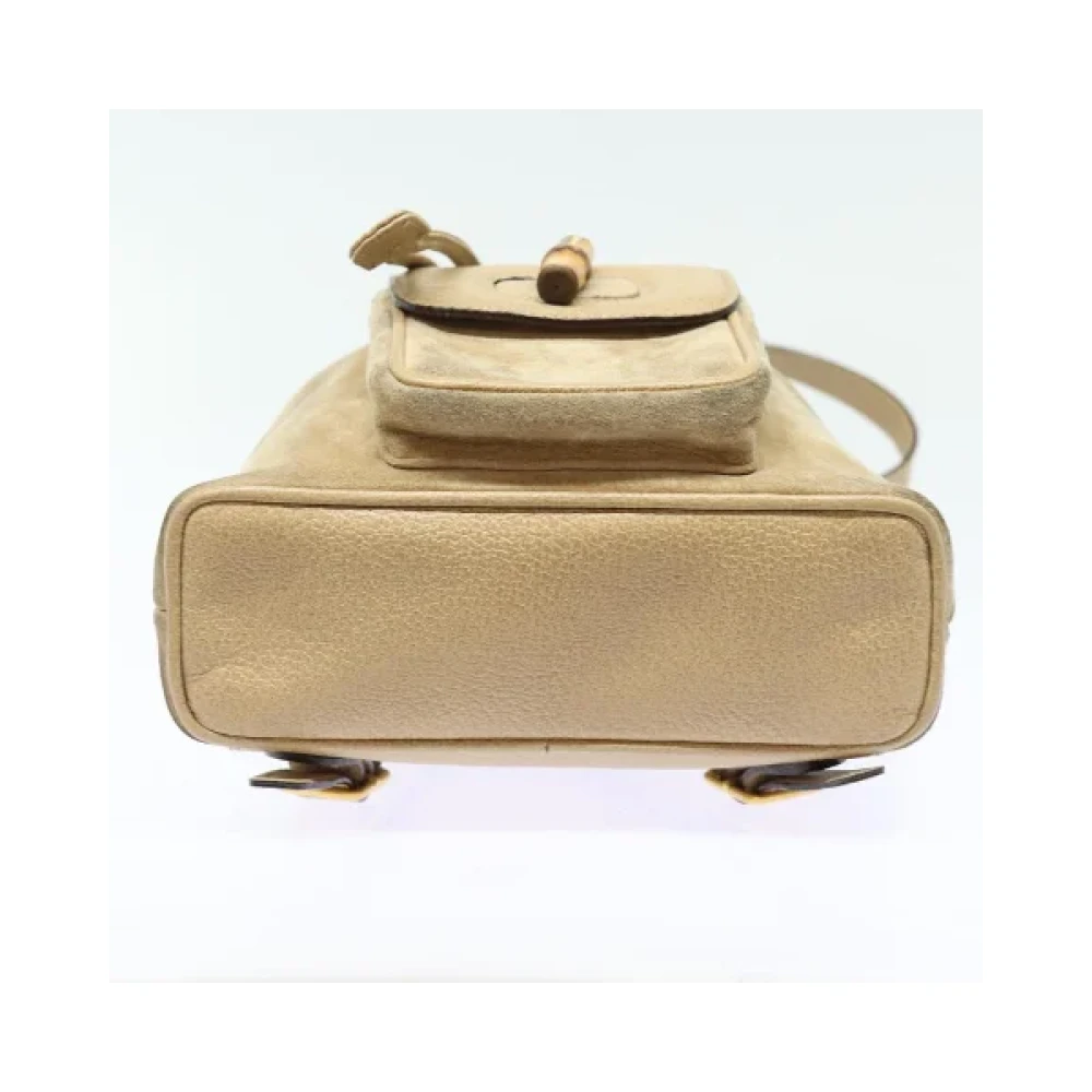 Gucci Vintage Pre-owned Suede backpacks Beige Dames