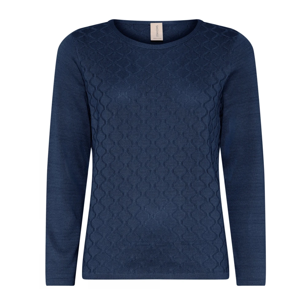 Skovhuus Vrouwelijke O-Neck Pullover Jeans Blauw Blue Dames