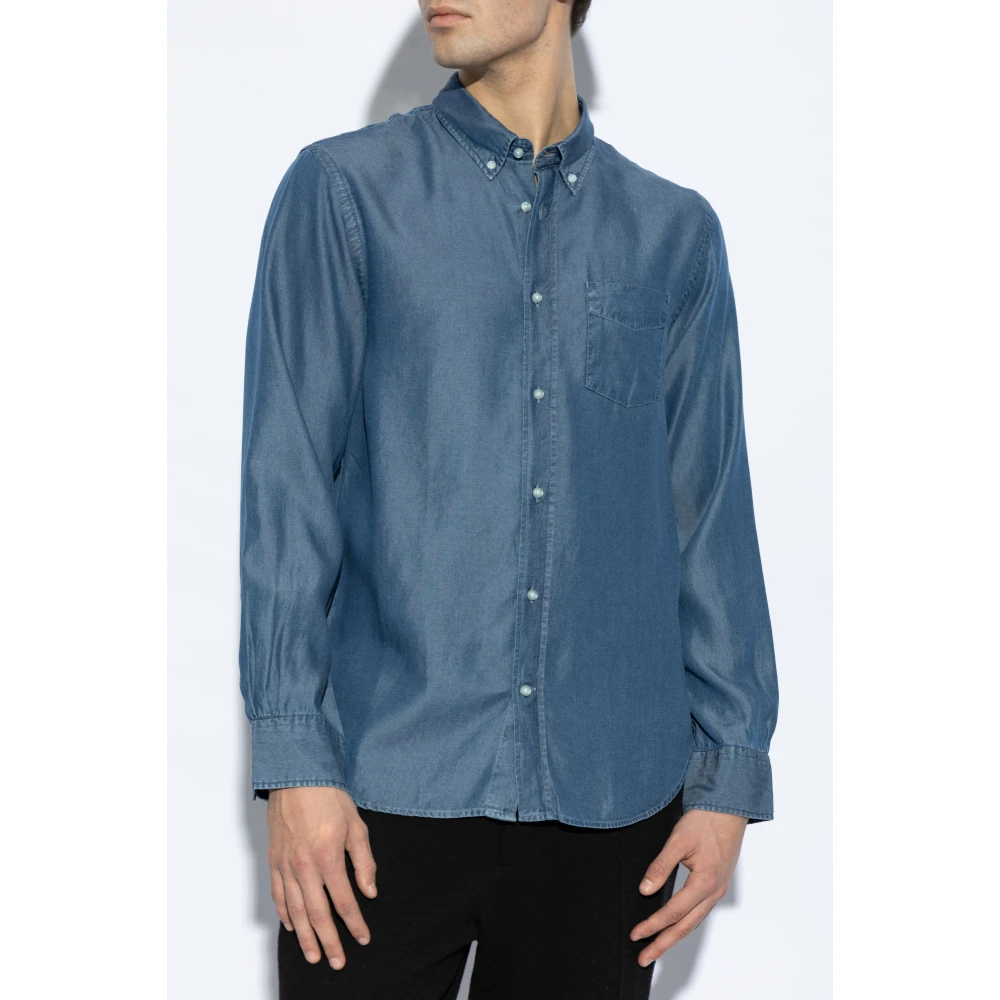 Officine Générale Denim overhemd Blue Heren