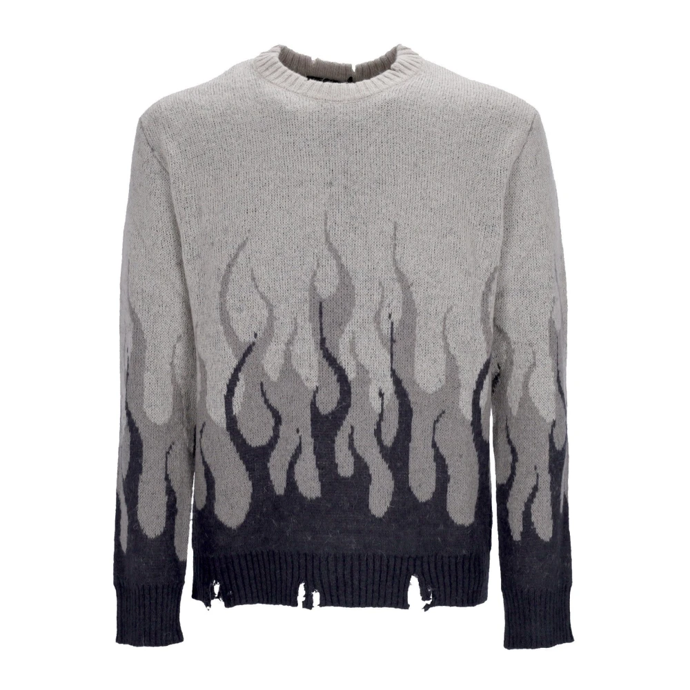 Vision OF Super Double Flames Sweater Gray Heren