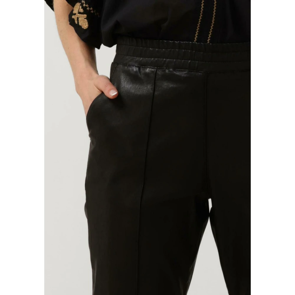 Ibana Zwarte leren broek Pascal Black Dames