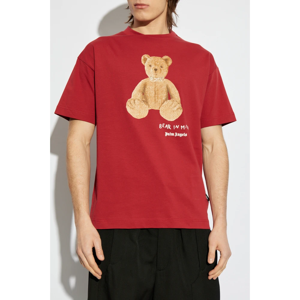 Palm Angels T-shirt met print Red Heren