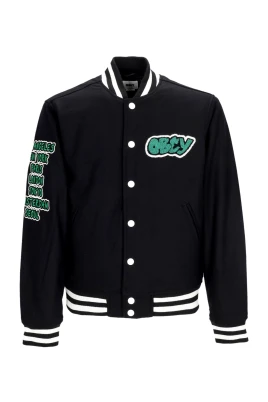Varsity Jacka Svart Quiltad Foder