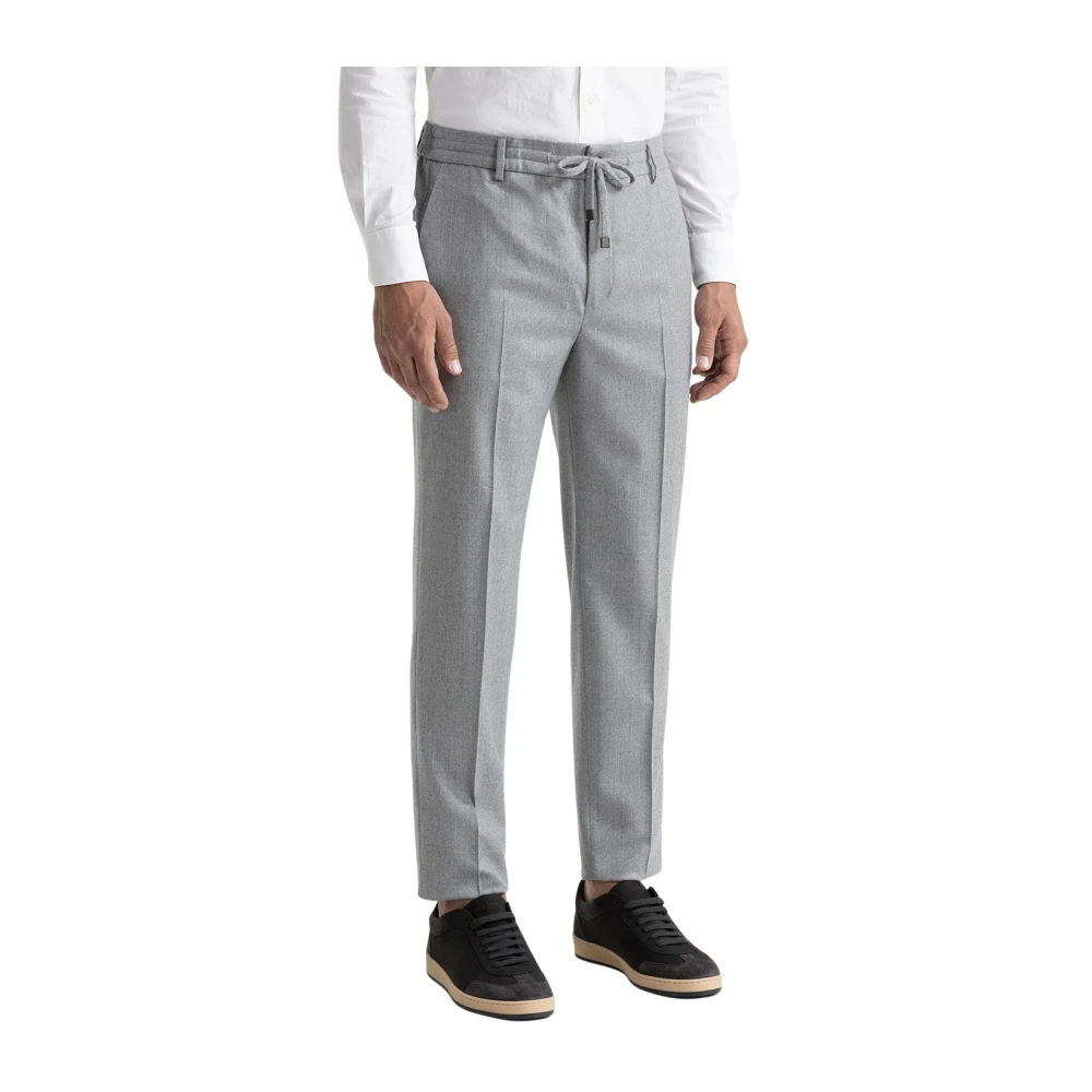 PESERICO Puur wollen flanellen broek Gray Heren