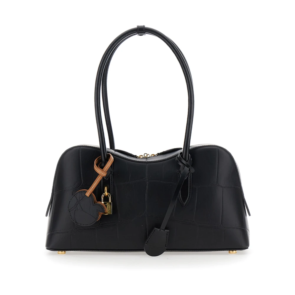 Stella Mccartney Kvinno Svart Väskor Dam, One Size, Bomull, Ryder Shoulder Bag