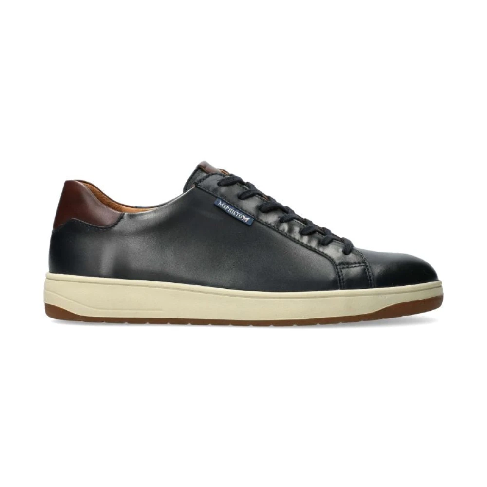 Mephisto Blauwe vetersneaker voor heren Heren Schoenen