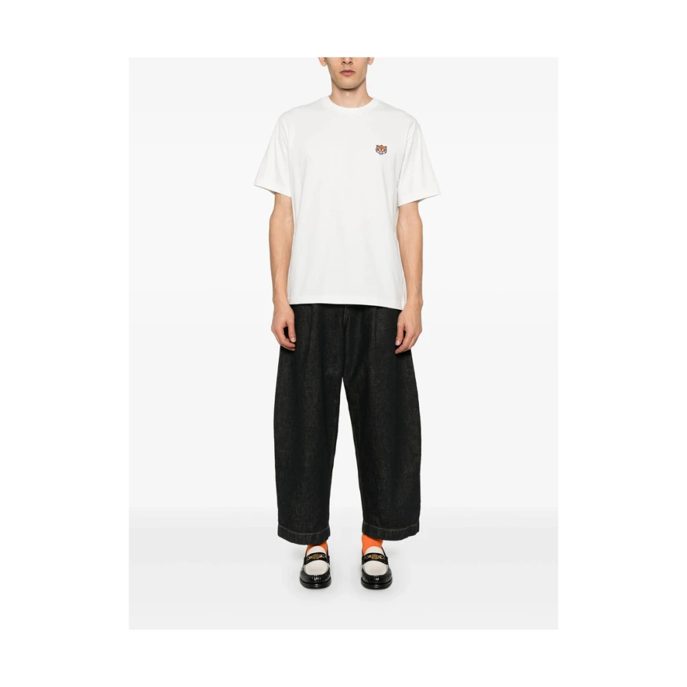 Kenzo Witte Crew Neck Geborduurd T-shirt White Heren