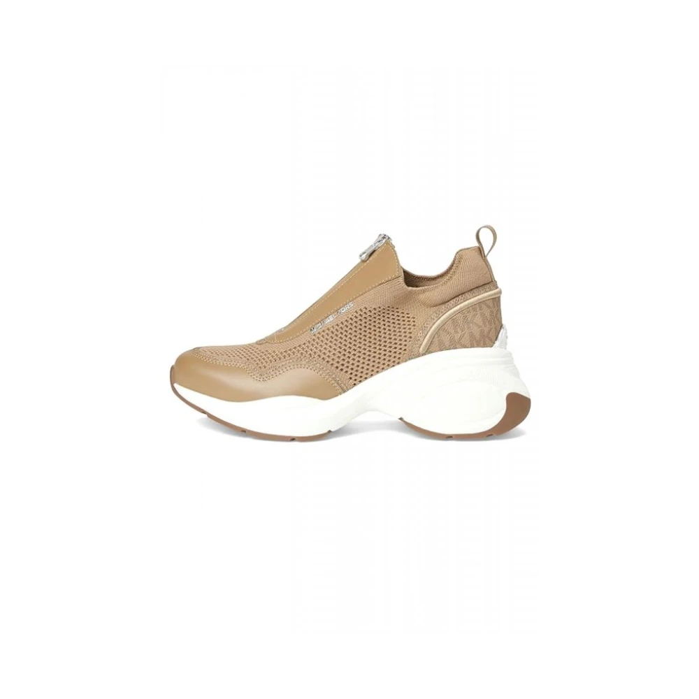 Michael Kors Zuma Mixed-Media Trainer Dames Schoenen Beige