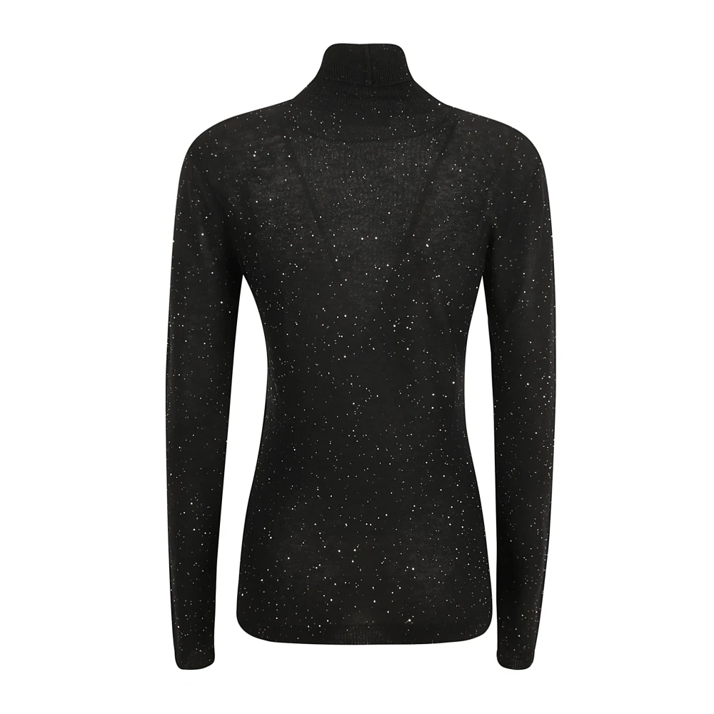 Fabiana Filippi Zwarte trui met col en slim fit Black Dames
