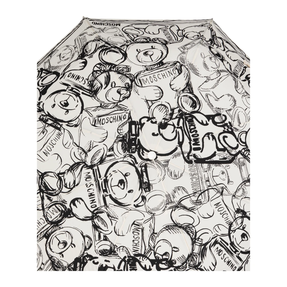 Moschino Opvouwbare paraplu met logo White Unisex
