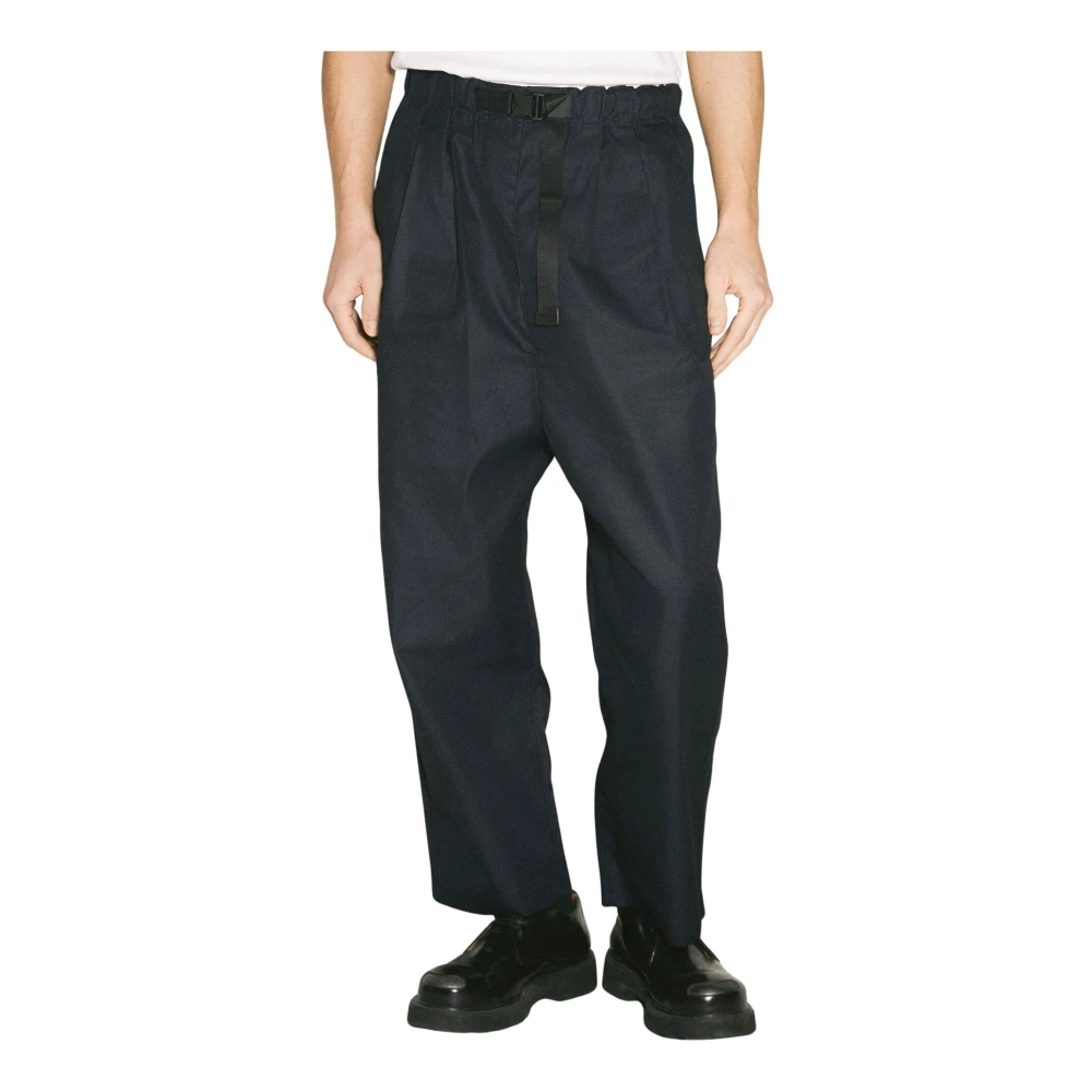 Comme des Garçons Katoenmix broek met riem Blue Heren