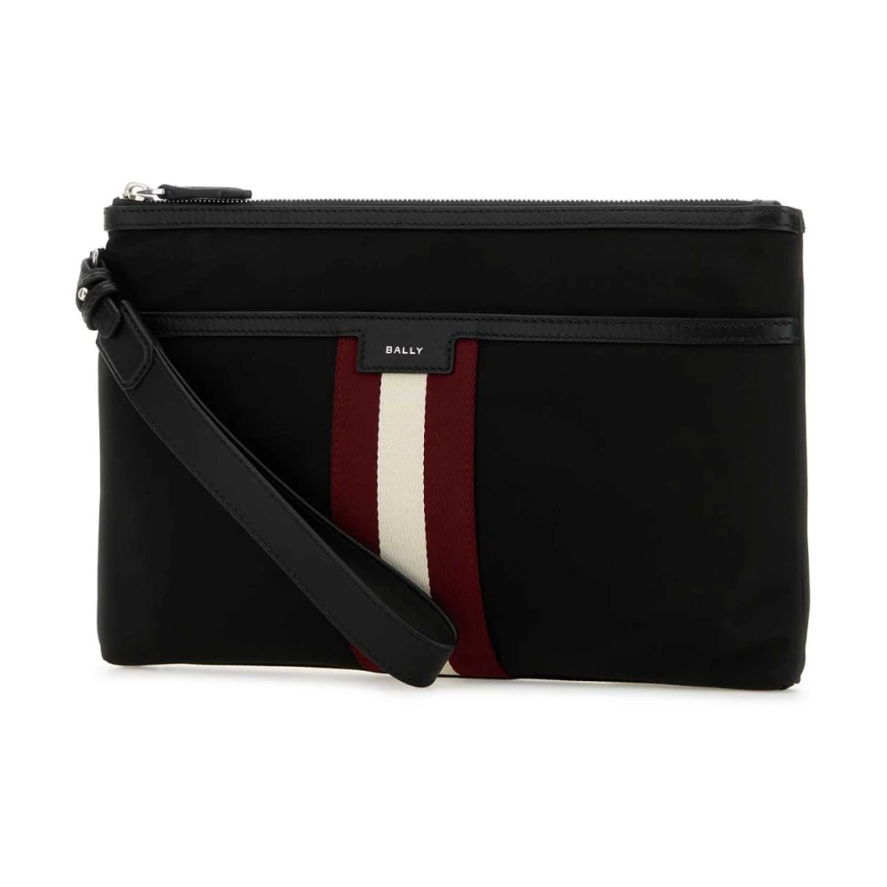 Bally Stijlvolle Zwarte Nylon Code Clutch Black Heren