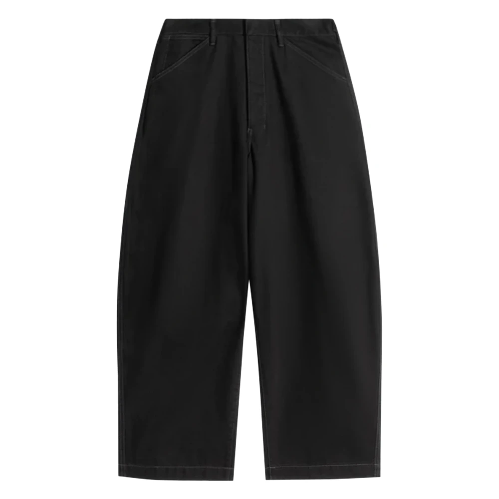 Lemaire Men's Black Loose Fit Jeans, L, Maxi Workwear Trousers