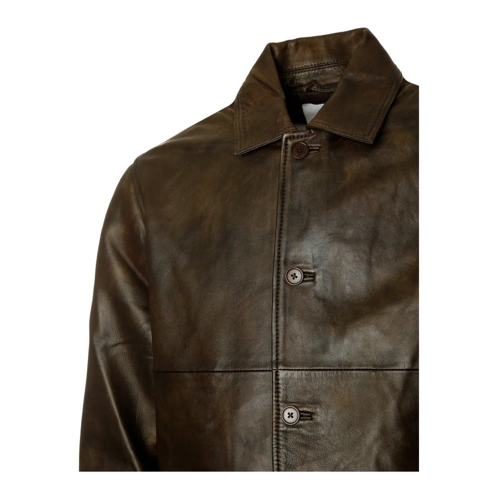Samsøe Klassieke leren jas Brown Heren