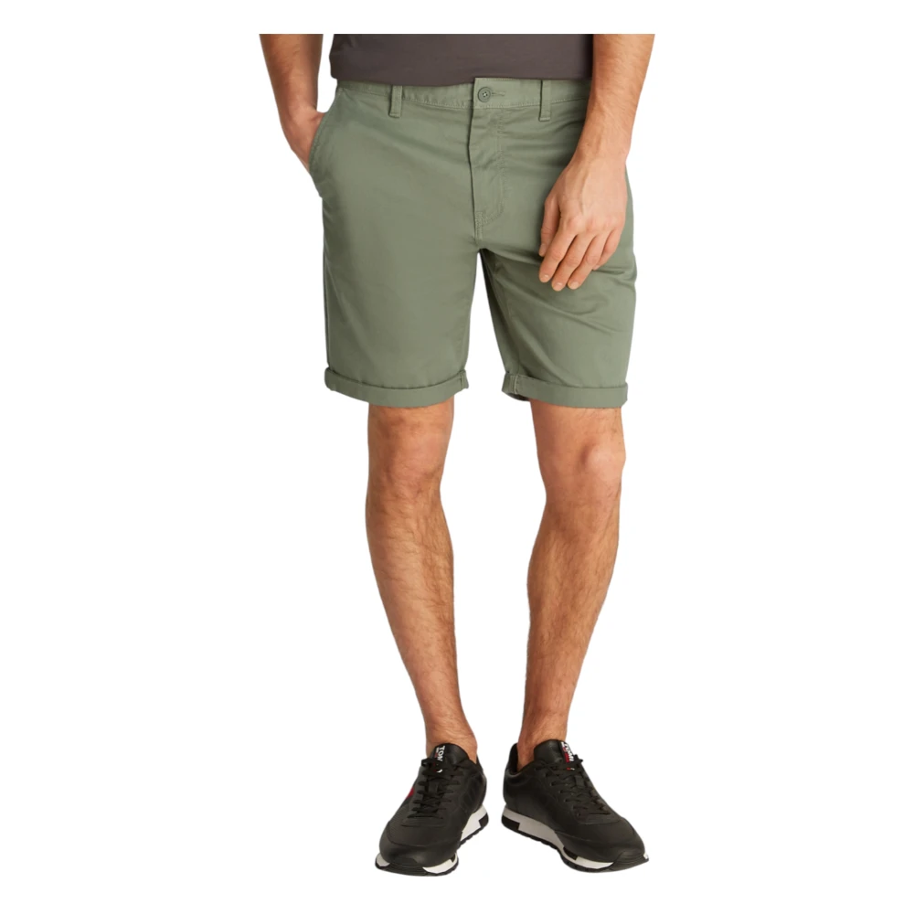 Tommy Jeans Men's Green Casual Shorts, W33, Stylish Bermuda Shorts For
