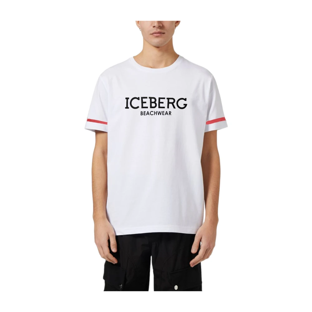 Iceberg Katoenen Jersey T-shirt met korte mouwen White Heren