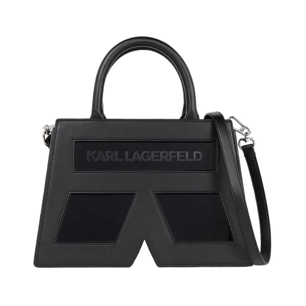 Karl Lagerfeld Crossbody bags Icon K Top Handle Leather in zwart