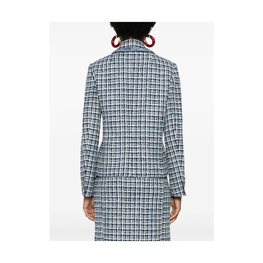 ETRO Blauwe Tweedjas met Logoknopen Blue Dames