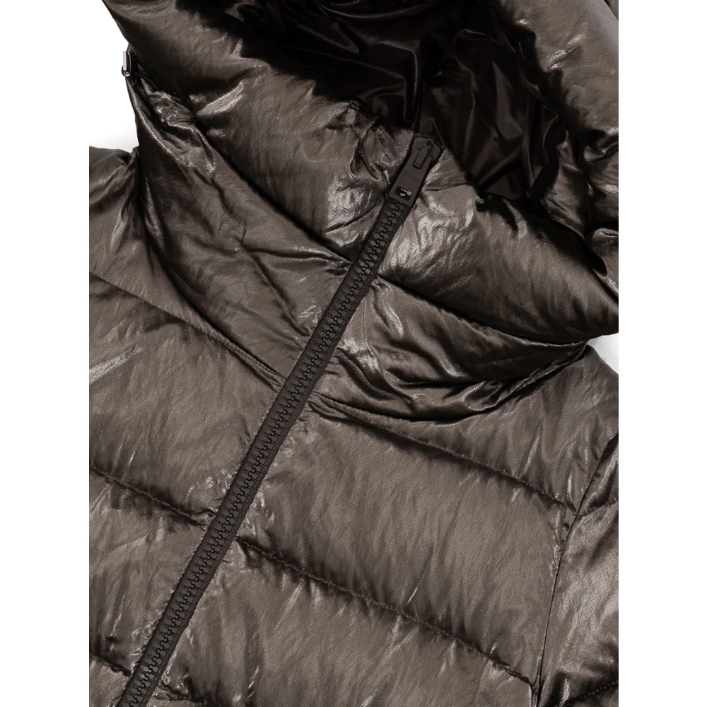 Herno Lange Gewatteerde Parka met Capuchon Gray Dames