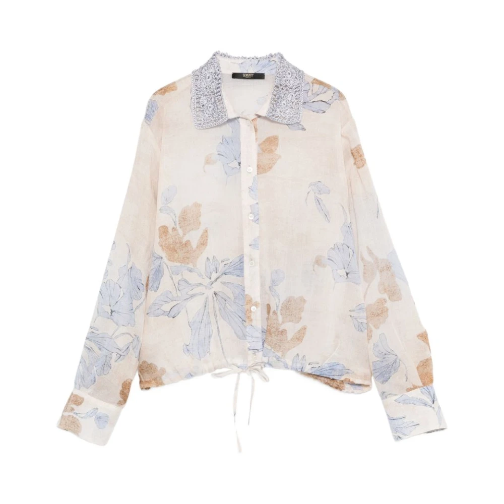 Seventy Beige Lyocell-Ramia Shirt - Female - Shirts - M - Blouses & Shirts