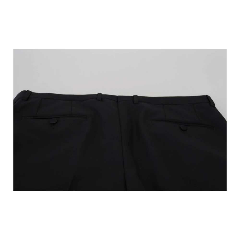 Dolce & Gabbana Zwarte wollen chino jurkbroek Black Heren