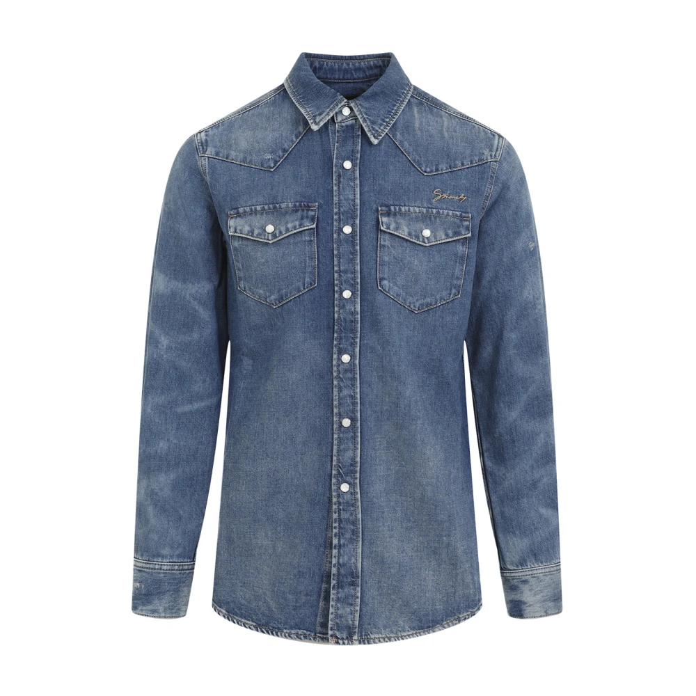 Givenchy Blauw Klassiek Shirt voor Mannen Blue Heren