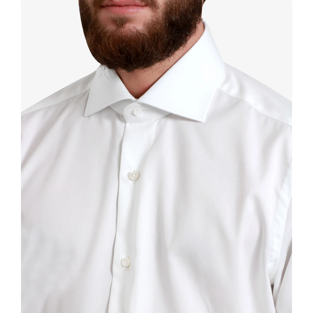 Barba Witte Katoenen Klassieke Shirt Italië Gemaakt White Heren