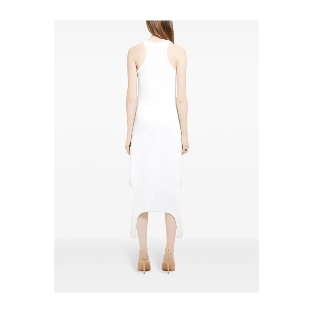 Courrèges Witte Gebreide Mouwloze Jurk Racerback White Dames