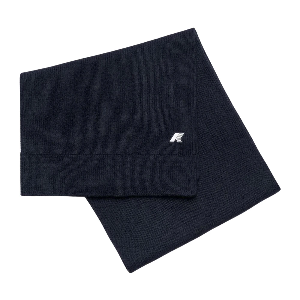 K-way Blauwe Sjaal Etienne Wol Logo Blue Heren
