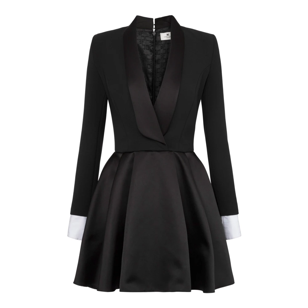 Elisabetta Franchi Elegante Jurk Abito Black Dames