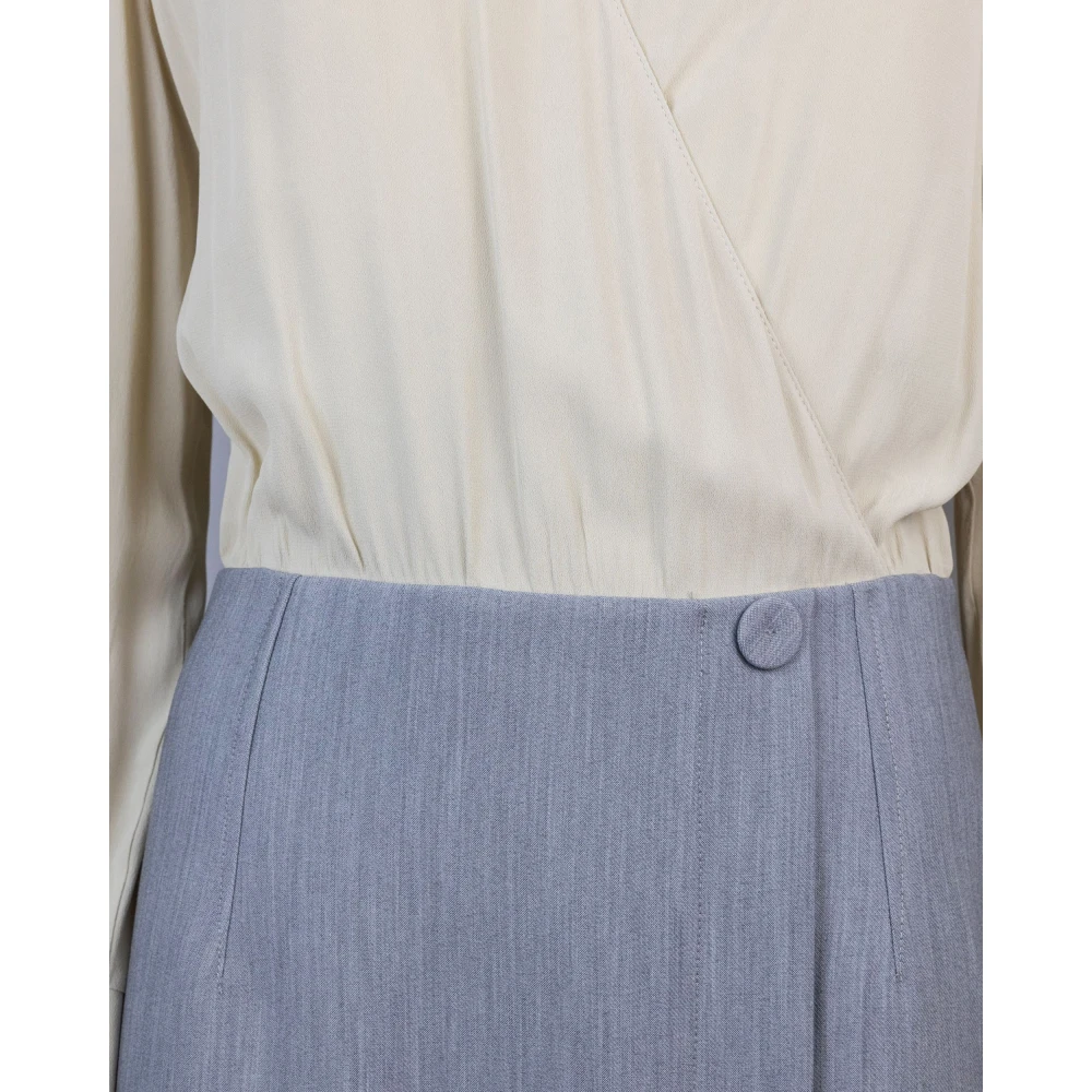 PATRIZIA PEPE Grijze Bicolor Omslagjurk Gray Dames