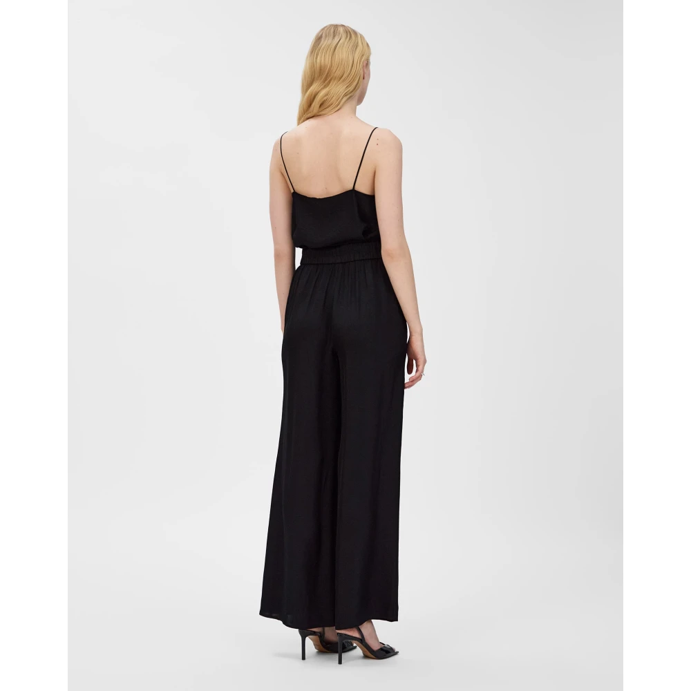 IVY OAK Wijde Pijp Elastische Taille Broek Black Dames