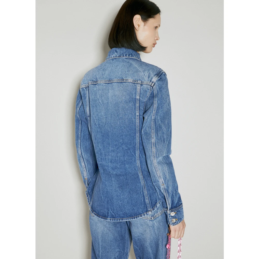 Paco Rabanne Denim Shirt met Metalen Versieringen Blue Dames