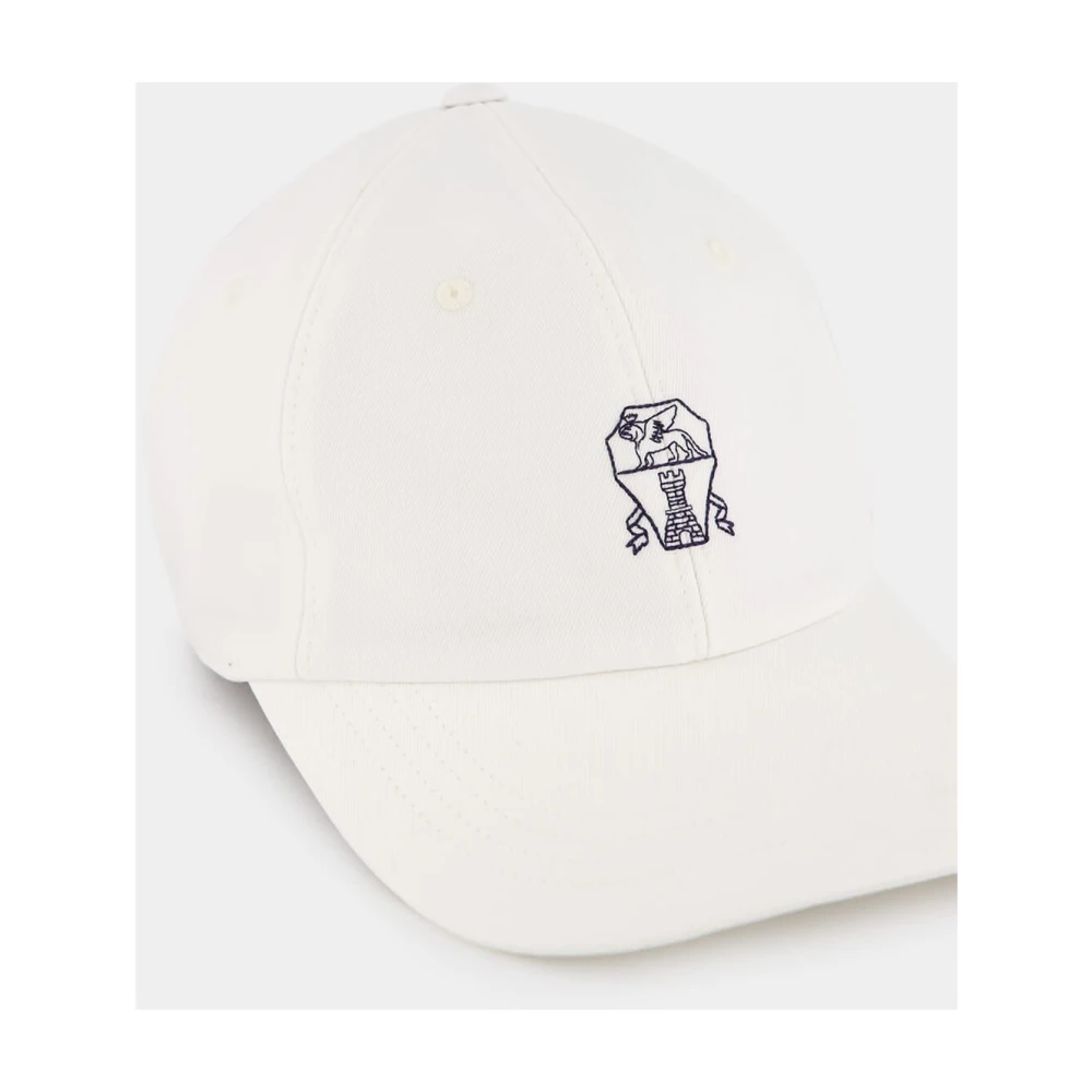 BRUNELLO CUCINELLI Witte Geborduurde Baseballpet White Heren