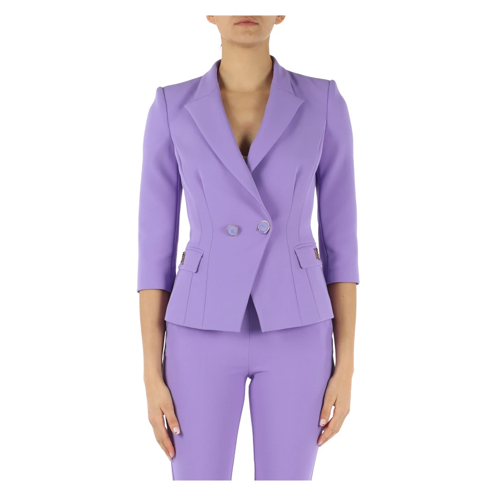 Elisabetta Franchi Coats Purple Dames