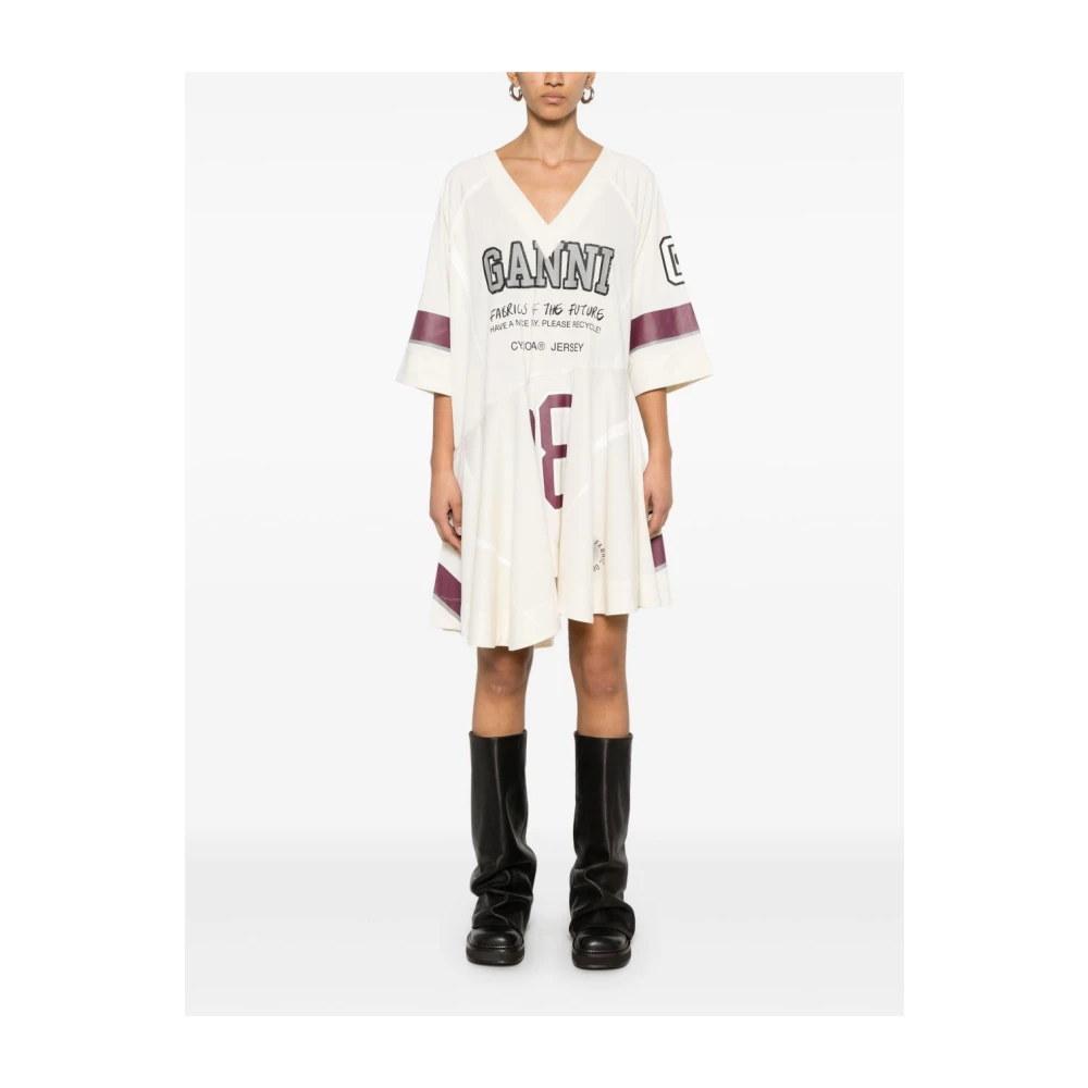 Ganni Witte Flared Future Korte Jurk White Dames