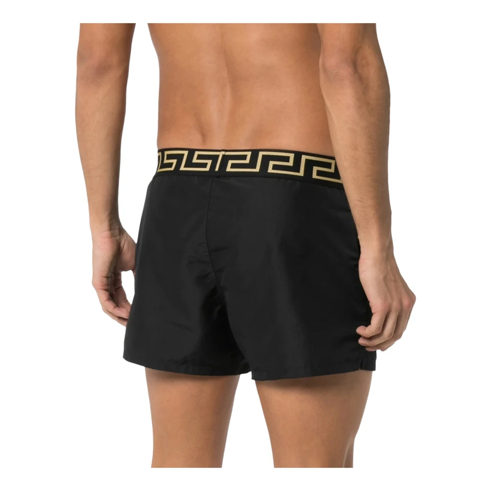 Versace Zwemshorts met Greca-rand Black Heren