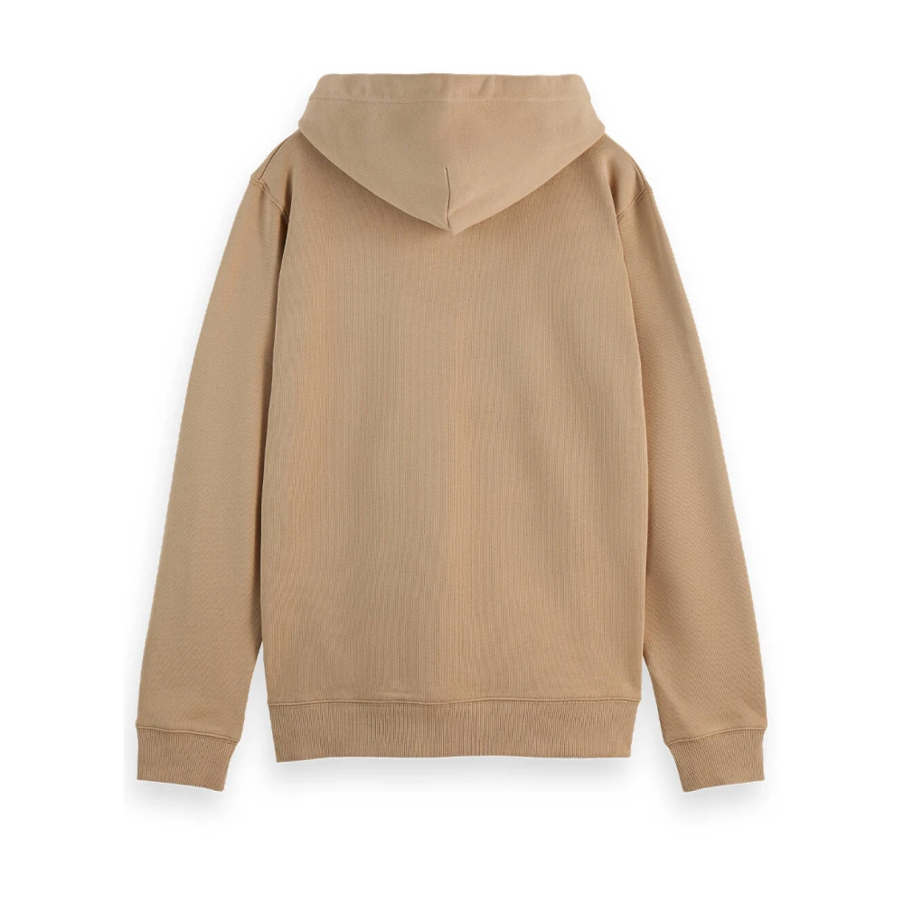Scotch & Soda Kern Badge Logo Hoodie Sweatshirt Beige Heren