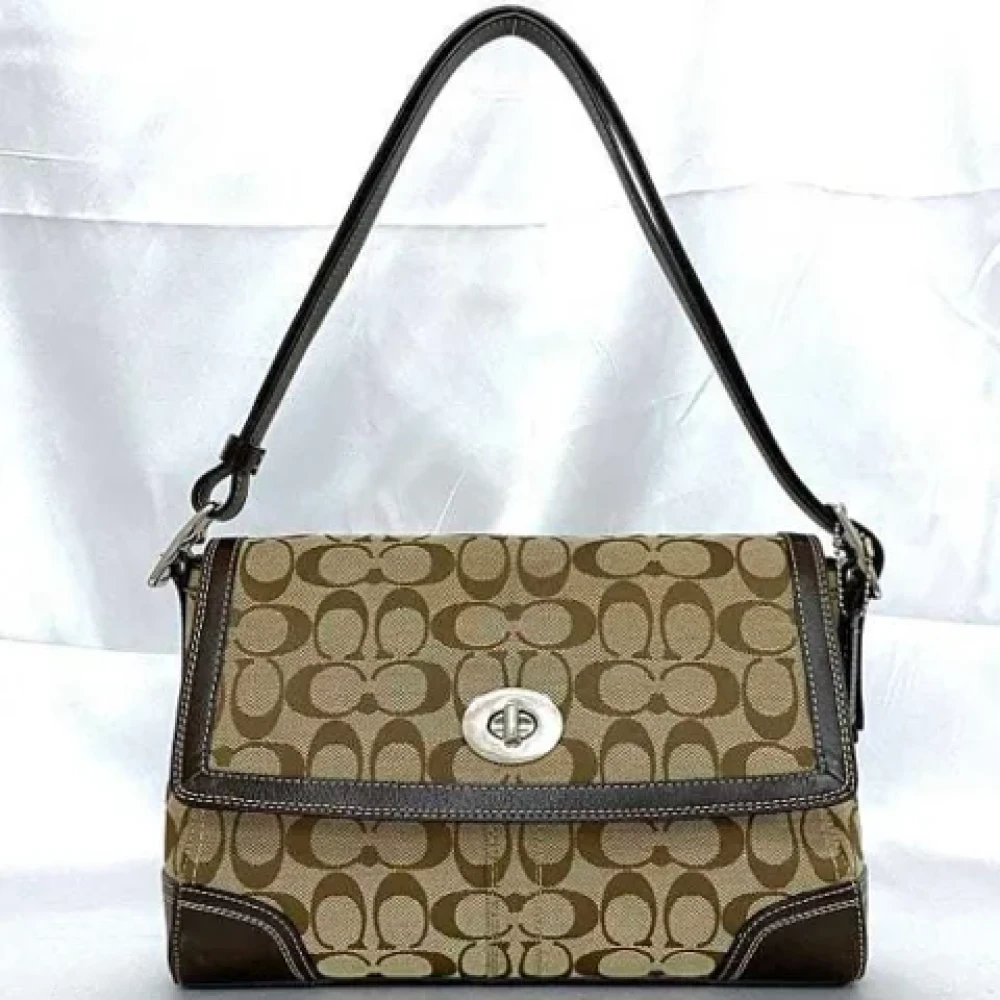 Coach Pre-owned Canvas shoulder-bags Brown Dames
