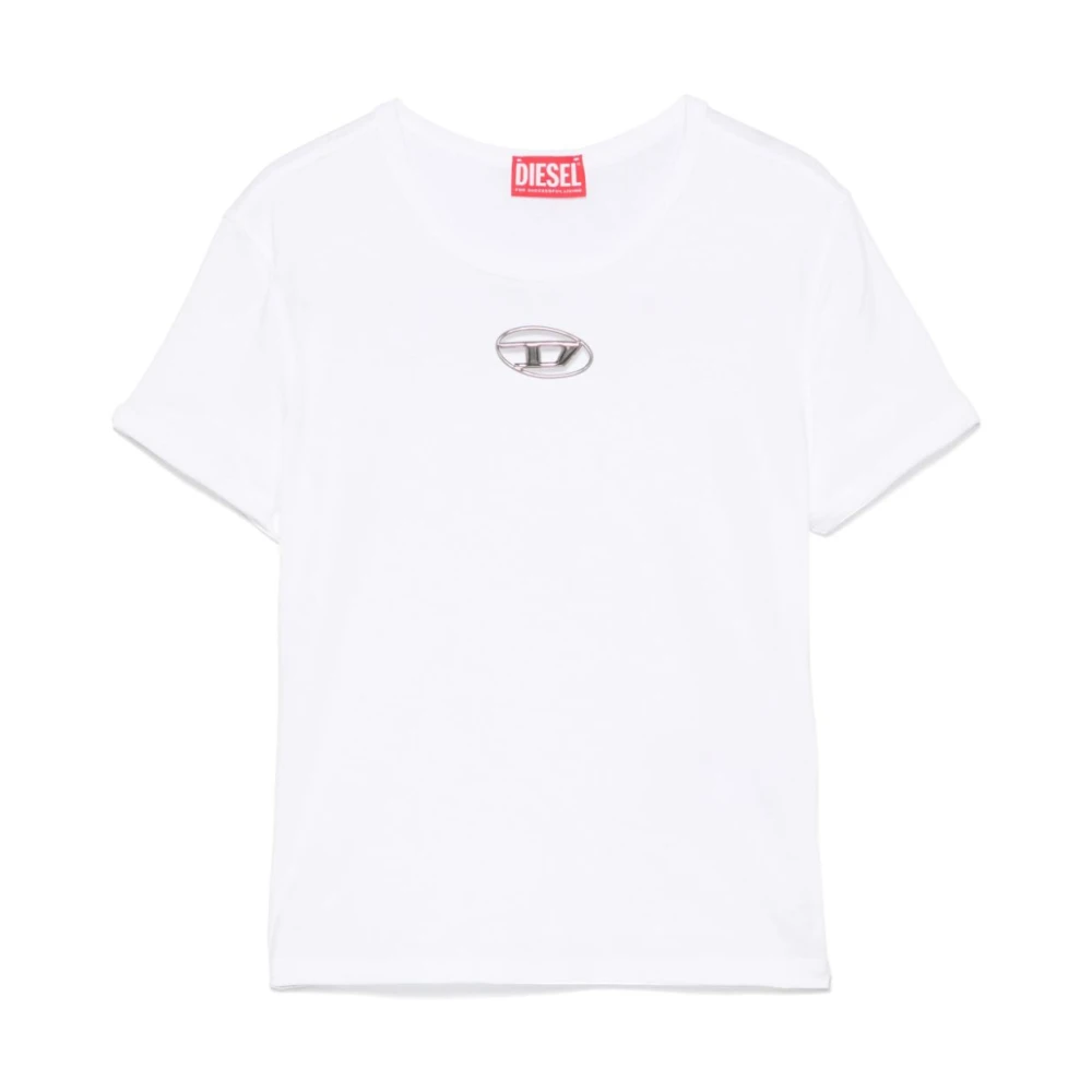 Diesel Witte Slim T-shirt Oval D White Dames