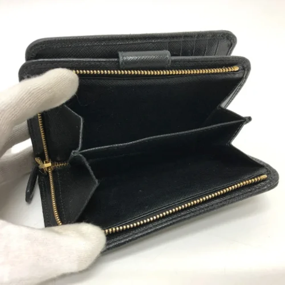 Prada Vintage Pre-owned Leather wallets Black Dames