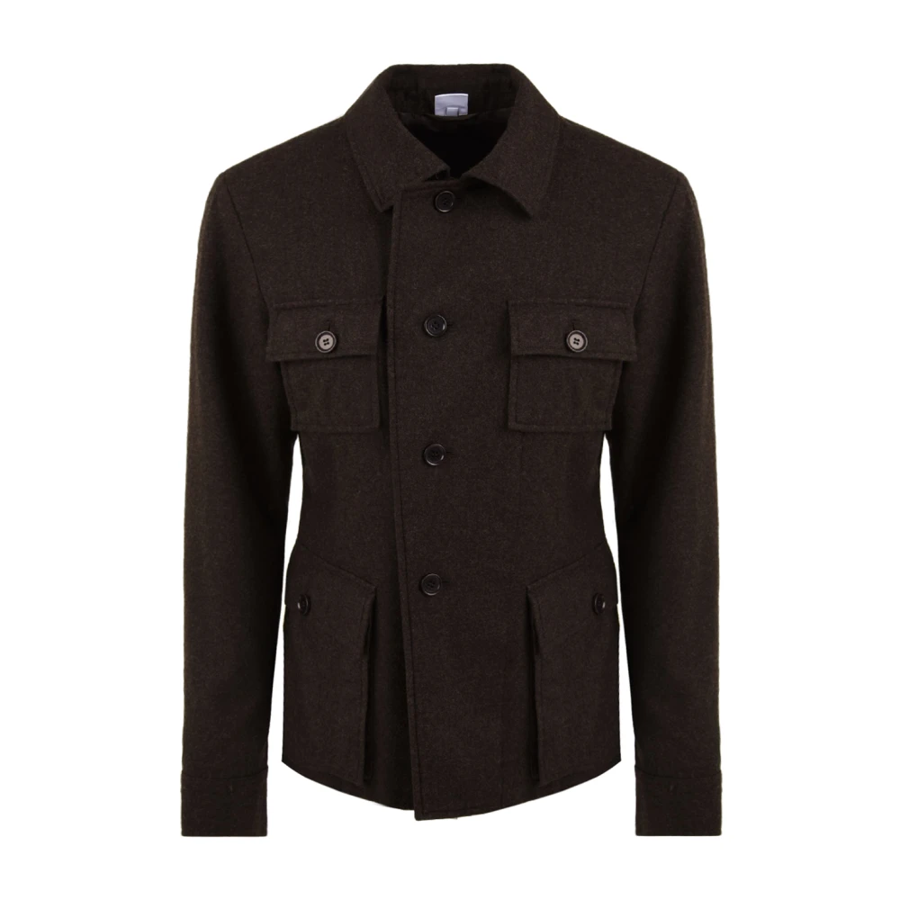 Aspesi Brun Flannel Single-Breasted Jacket