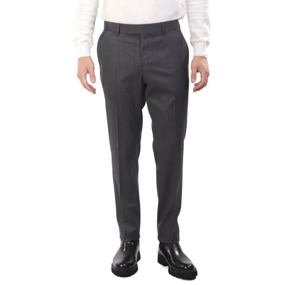 Hugo Men's Gray Suit Trousers, Xl, Slim Fit Chinos With Belt Loops